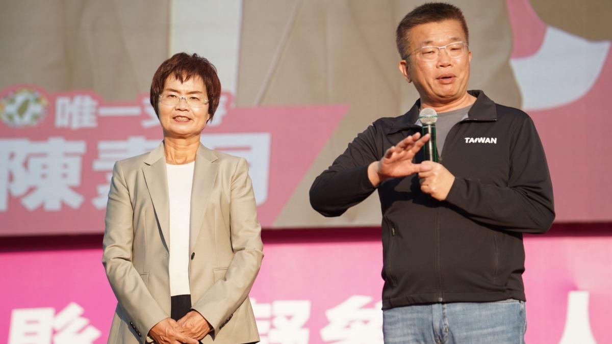 民進黨彰化縣長初選戰競爭激烈,擬參選人、綠委陳素月今(7)日舉行「團結彰化 大誓師」造勢活動,綠委蔡其昌站台。(圖/陳素月辦公室提供)