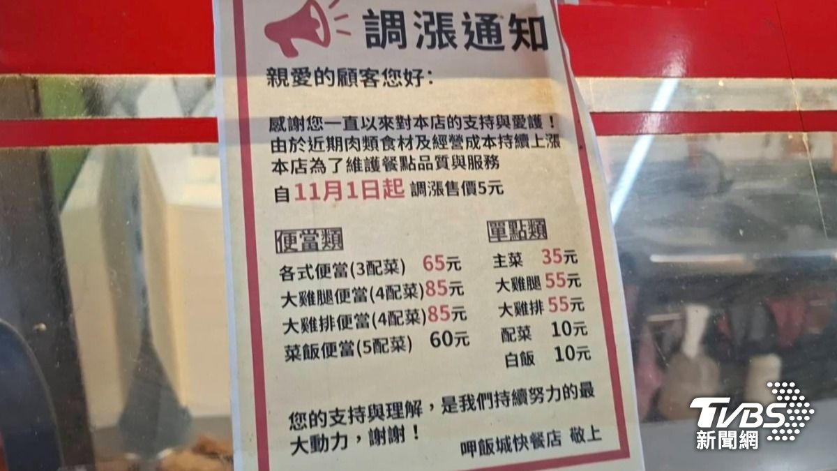便當店「呷飯城」漲價。（圖／TVBS）