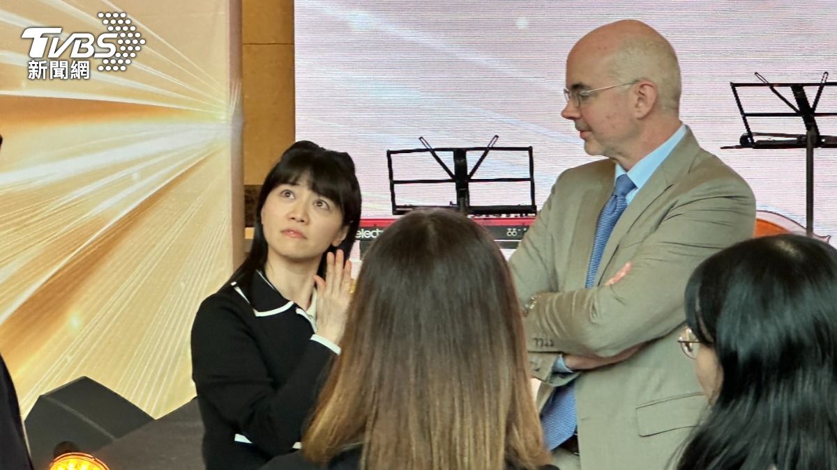 前綠委高嘉瑜出席IVLP茶會。(圖/林茜妤攝)