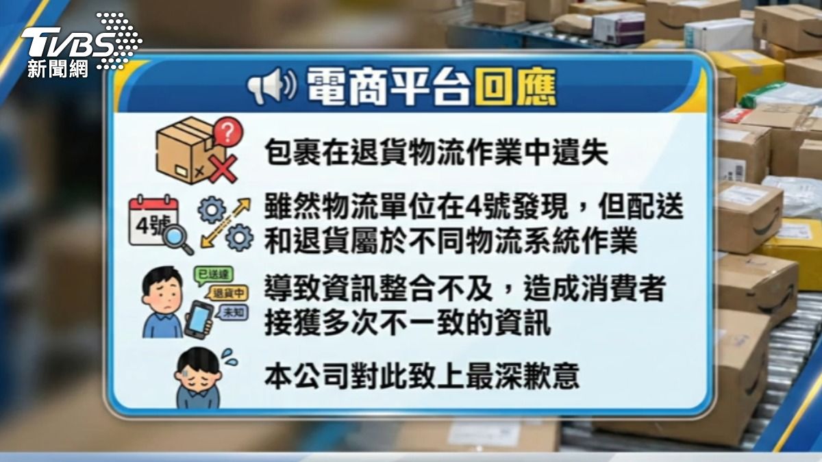 電商平台致歉回應。（圖／TVBS）