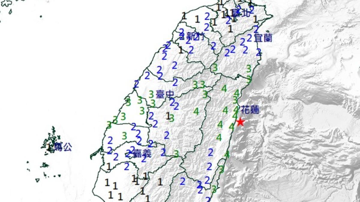19:24花蓮地牛翻身！芮氏規模5.7　20縣市有感