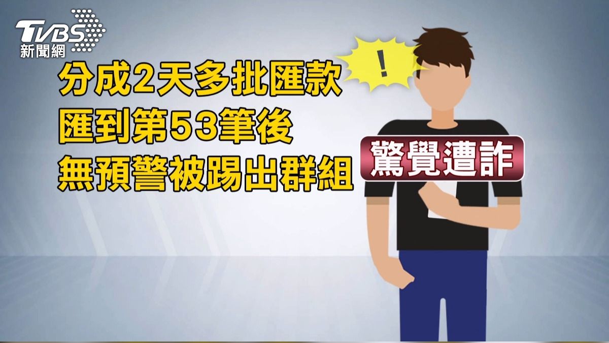 台中男信詐團「匯53筆百元」報案後53戶淪警示。(圖/TVBS)
