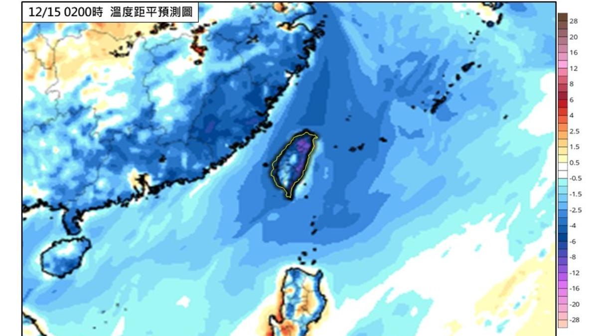 天氣/4縣市大雨特報!首波大陸冷氣團恐襲台 猛降溫跌破10度