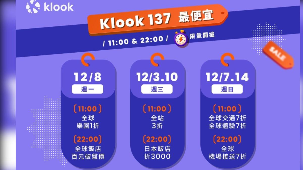 Klook雙12優惠。(圖/業者提供)