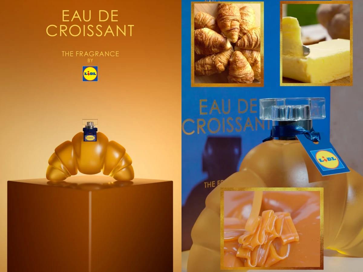 今年聖誕節前夕,美國 Lidl 把超市內的超人氣「可頌麵包」變成了一款限定香氛「Eau de Croissant(可頌之水)」。(圖/翻攝自IG@lidlus)