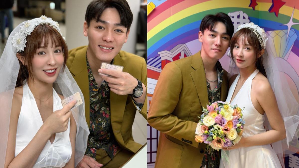 啾啾夫妻檔上月才登記結婚。(圖/翻攝自臉書@Julia 林尹樂)