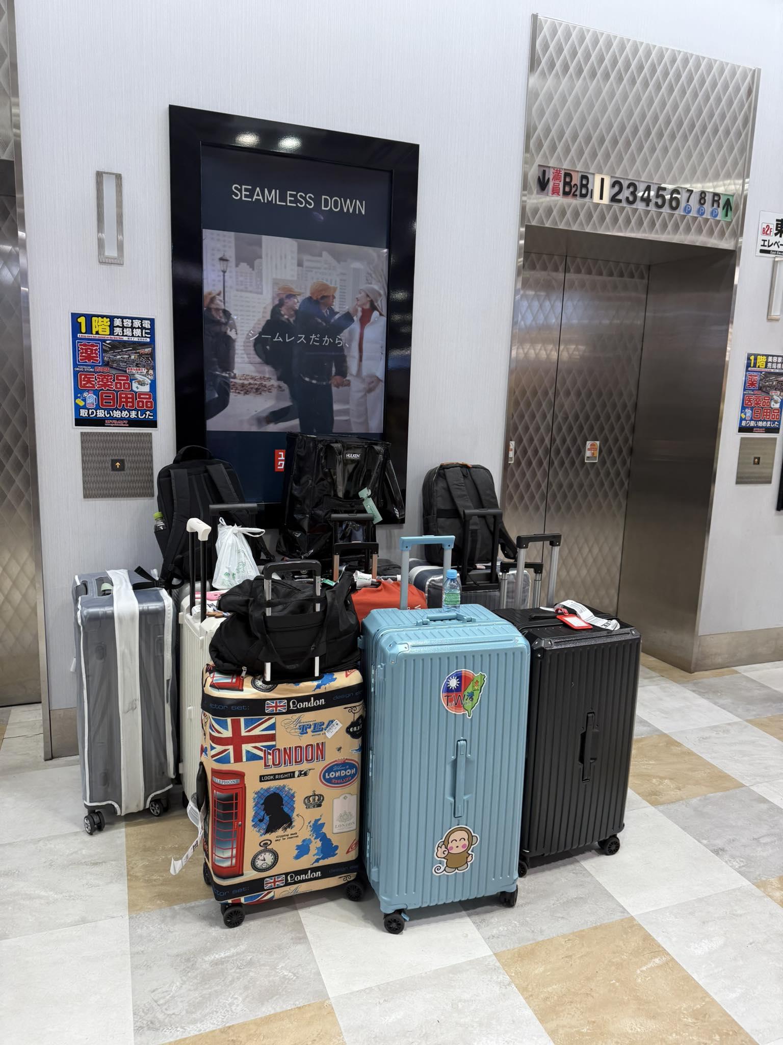 台灣旅客將行李箱放電梯口就不知去向,讓她覺得不妥。(圖/翻攝自臉書社團京都自由行究極攻略)