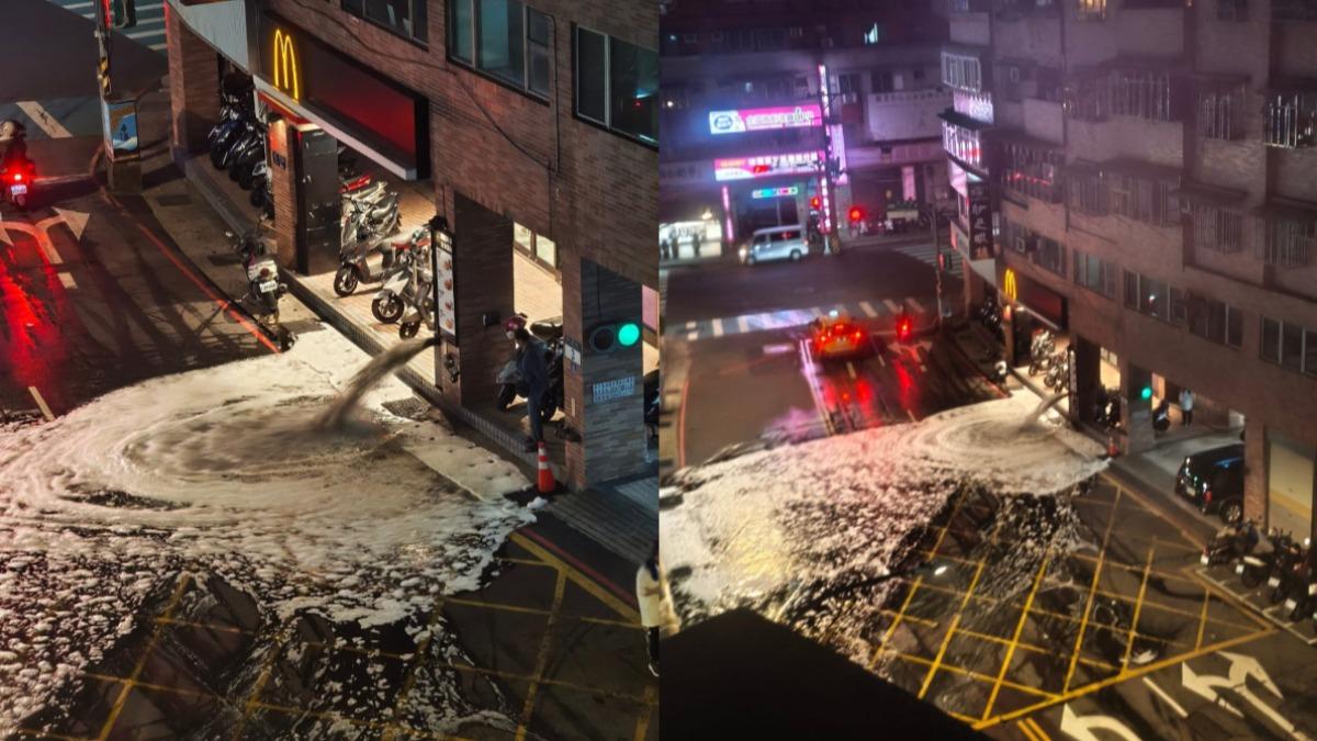 麥當勞深夜驚見奶昔噴泉！泡沫狂灑街頭　網笑：不用排隊了