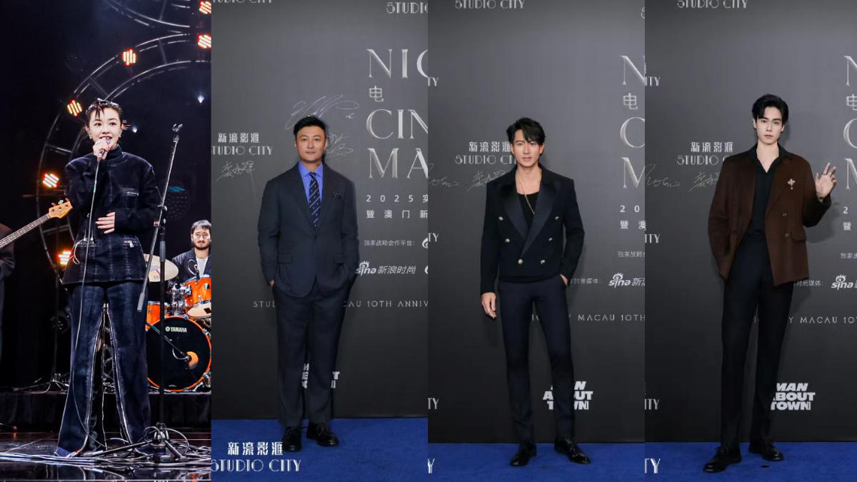 郭采潔（左起）、余文樂、吳尊、胡一天盛裝出席。（圖／新濠影滙提供）
