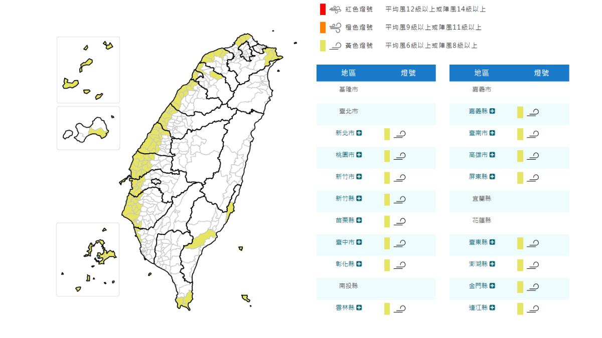天氣/下班注意!東北風強勁 氣象署發16縣市陸上強風特報
