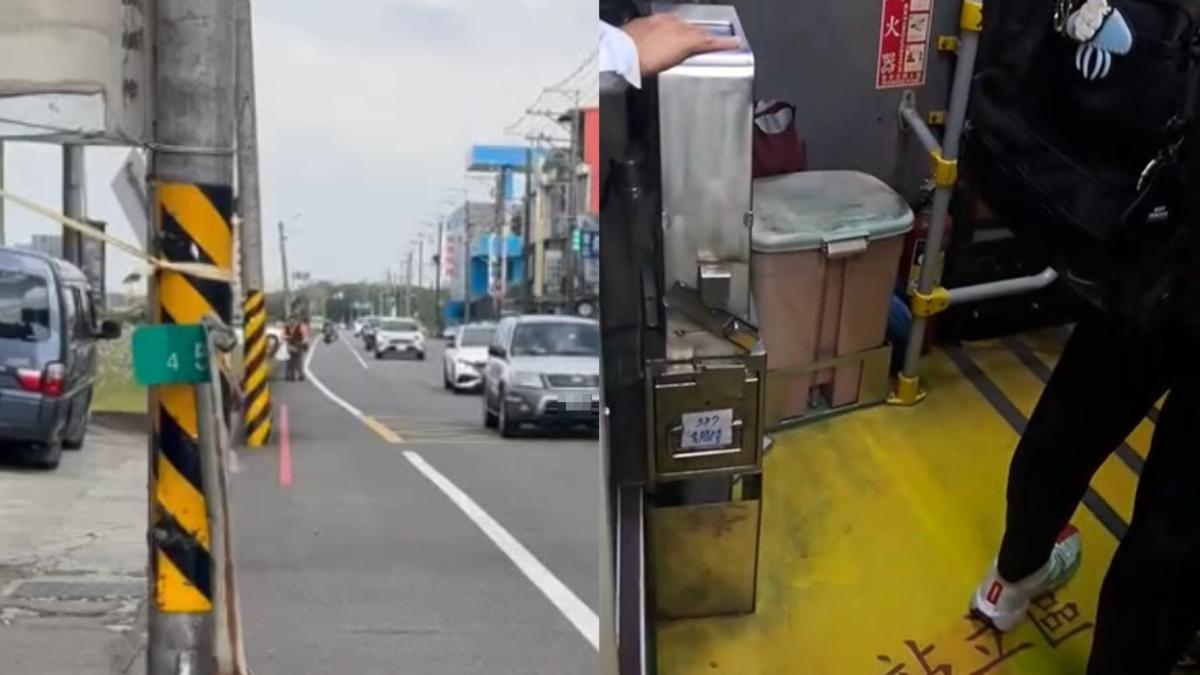 公車司機怕發生危險,催促學生乘客快下車,雙方爆口角。(圖/TVBS、Threads@hjx_0828)
