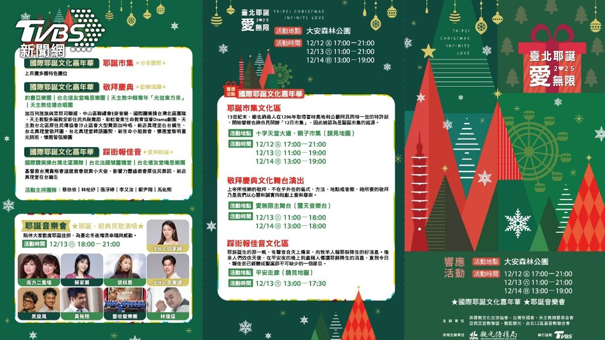 2025臺北耶誕嘉年華在大安森林公園熱鬧登場。(圖/TVBS)