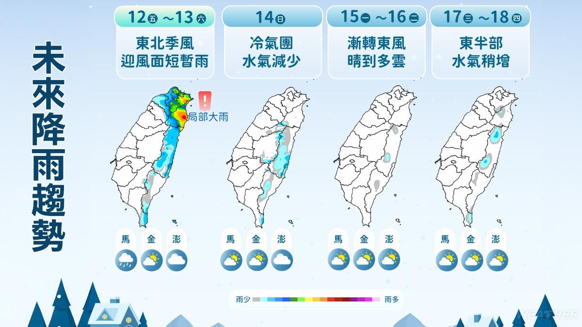 未來降雨趨勢。(圖/TVBS)