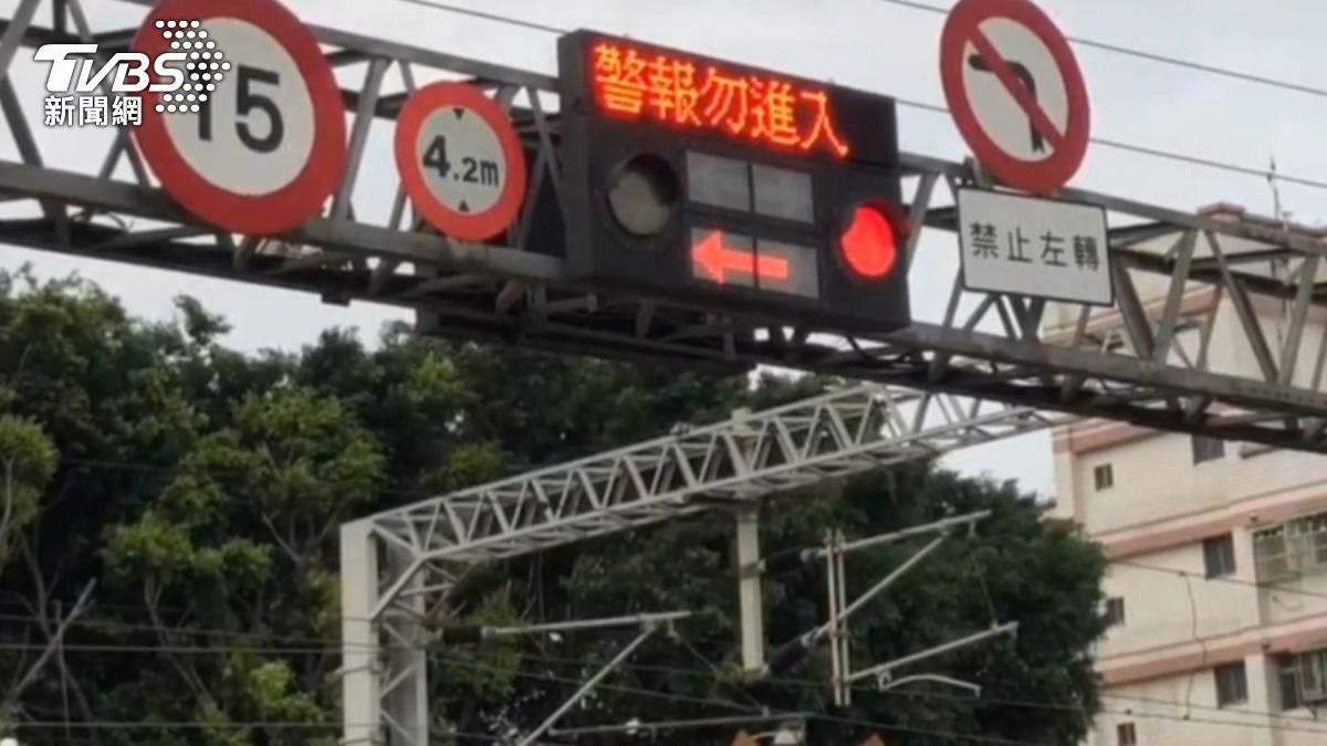 兩人闖平交道,警方認定涉《刑法》公共危險罪。(圖/TVBS)