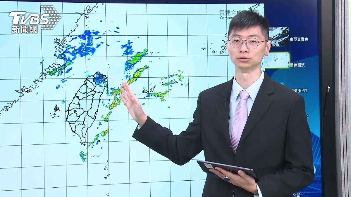 週日水氣就會逐漸減少,天氣型態轉為乾冷。(圖/TVBS)