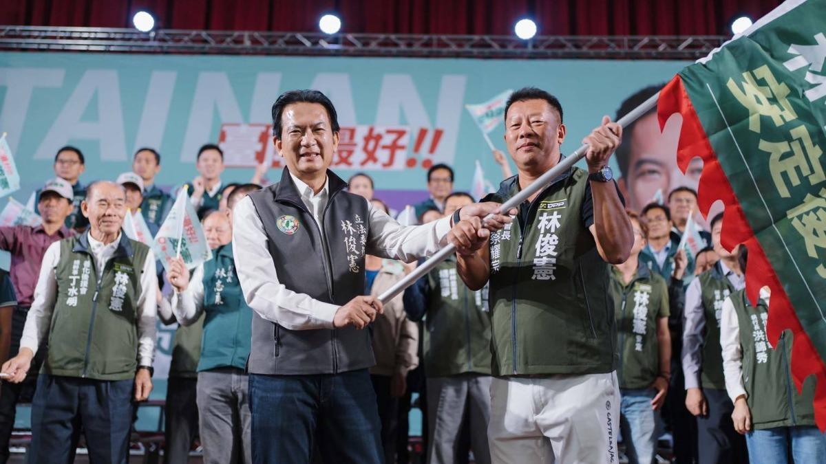 綠委、台南市長參選人林俊憲今(14)日舉辦「善化、安定後援會成立大會」。(圖/林俊憲辦公室提供)