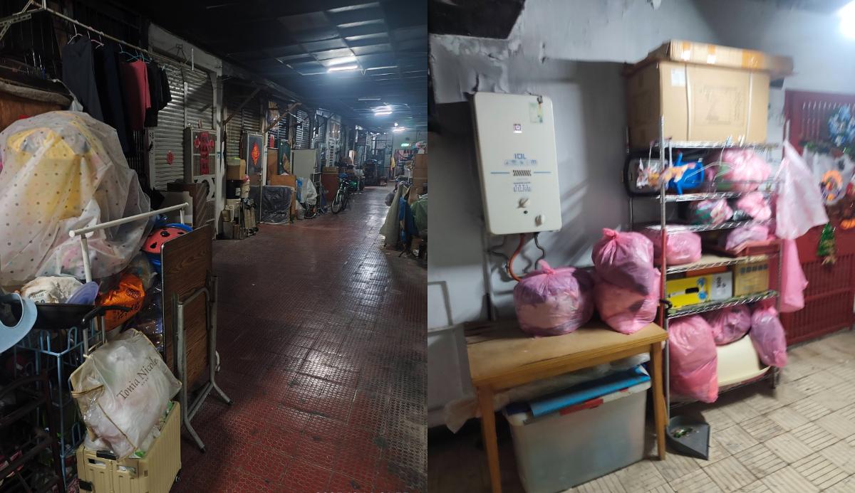 走廊間也擺放各種住戶家用品。(圖/翻攝自爆料公社)