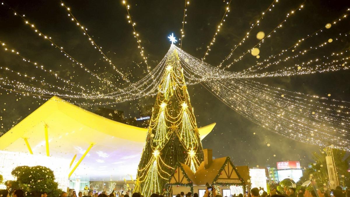 高雄中央公園耶誕樹。(圖/翻攝自吃喝玩樂台南到高雄臉書)