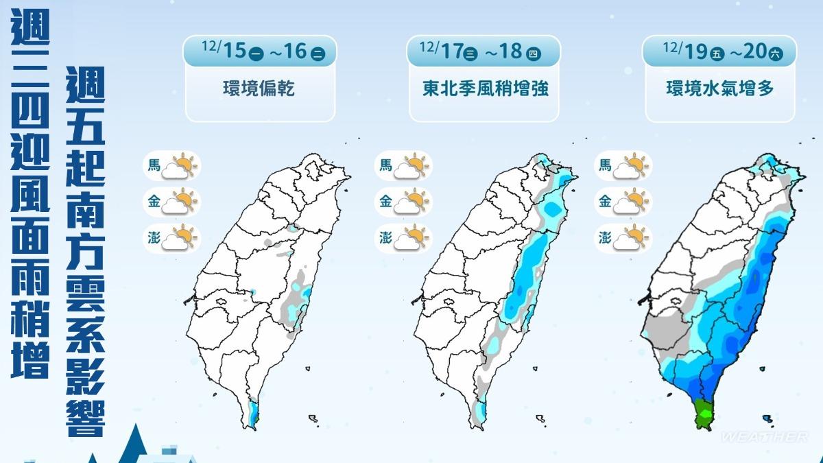未來一週降雨趨勢。（圖／氣象署）