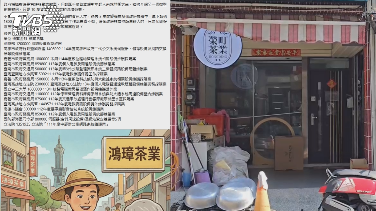 協槓開掛!茶行接資安?鴻璋負責人曝他狂考照助標案。(圖/TVBS)