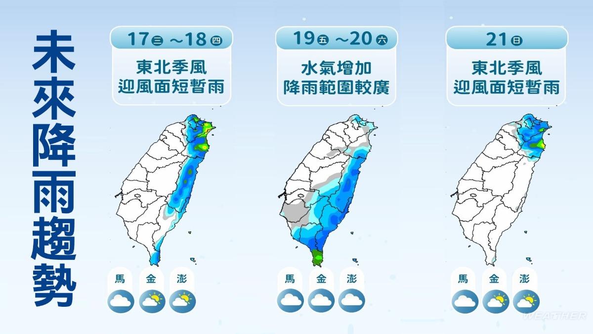 天氣-今日天氣-明日天氣-一週天氣-氣溫-下雨-冷空氣-氣象署-吳德榮