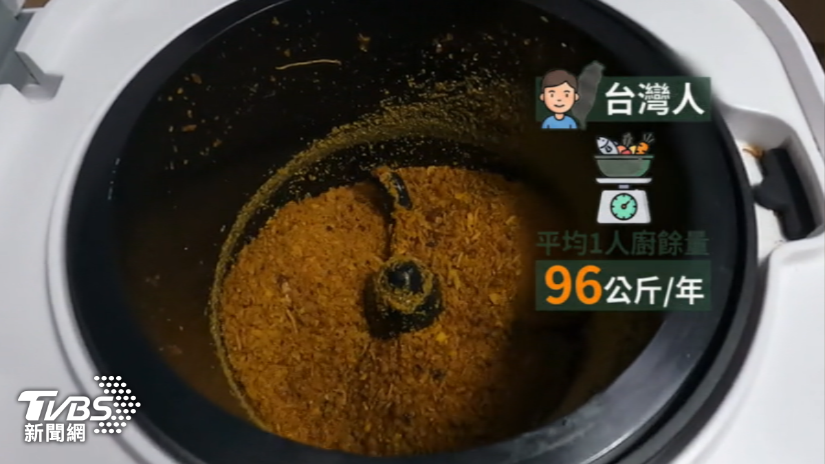 台灣每人每年平均廚餘量達96公斤。(圖/TVBS)