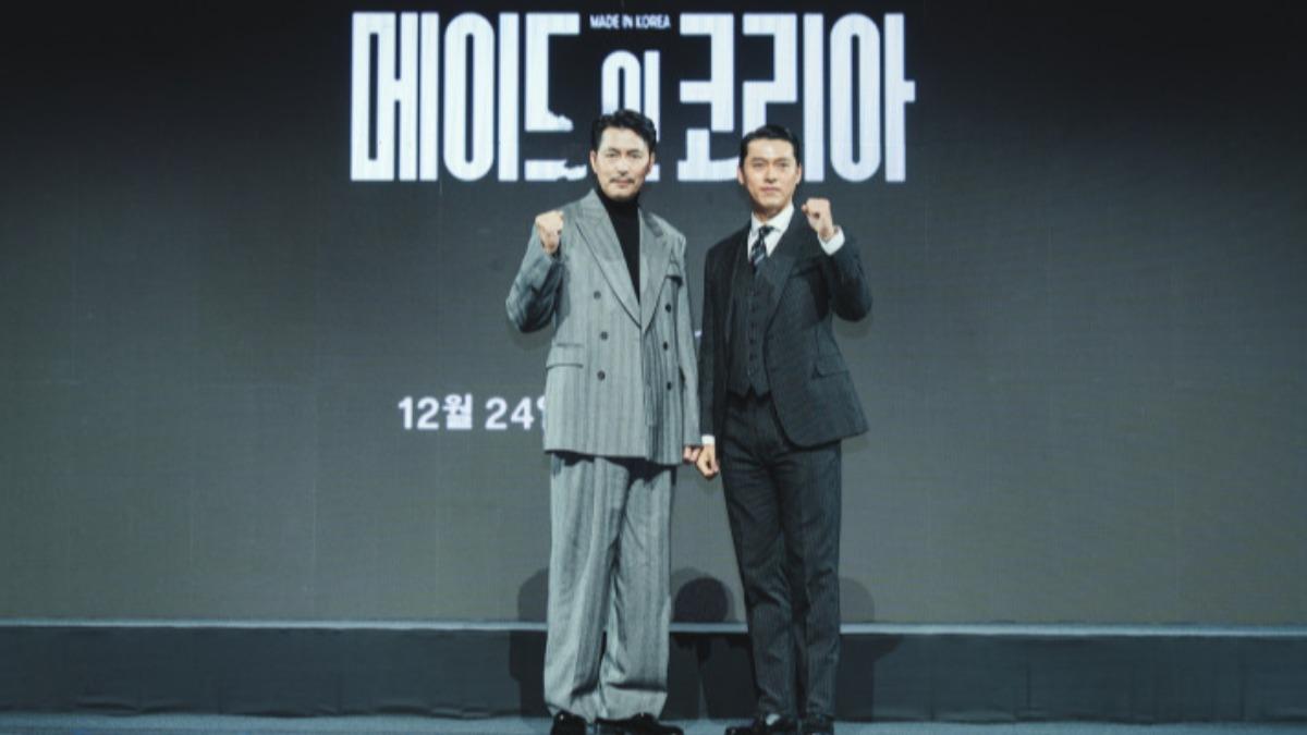 鄭雨盛(左)、玄彬出席《韓國製造》記者會。(圖/Disney+提供)