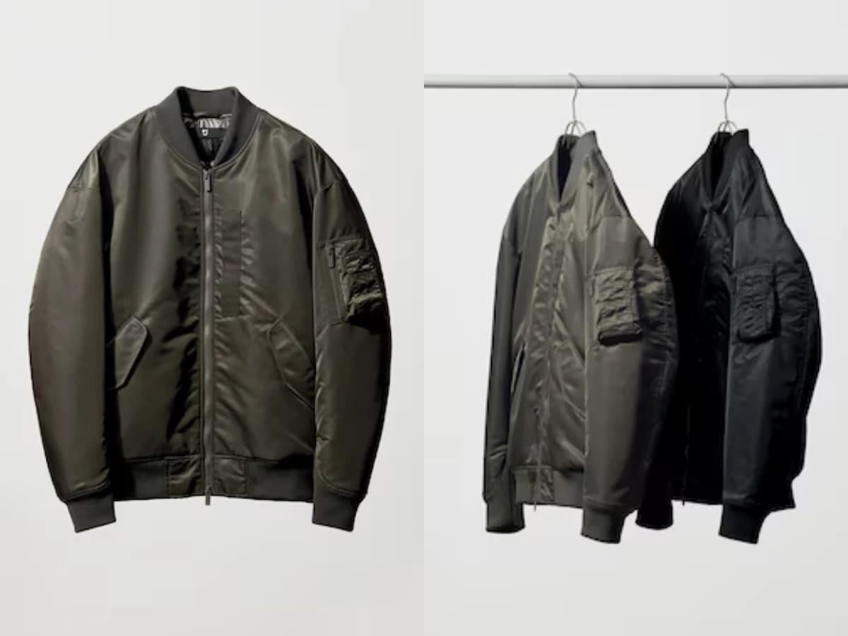 混合羽絨超大號 MA-1(貨號 485339)。(圖/翻攝自UNIQLO JP)