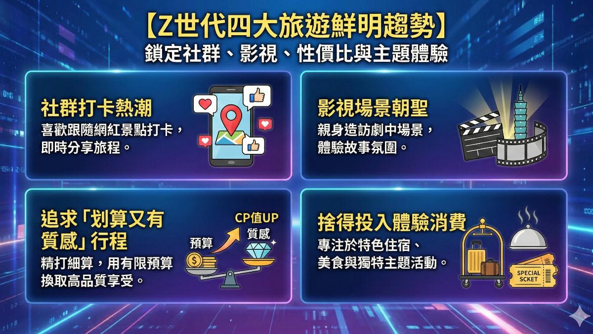 Z世代旅遊四大趨勢。(圖/TVBS)