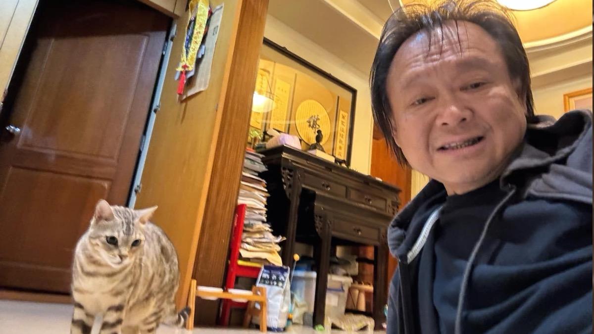 家暴?王世堅額頭突現OK繃 親曝真相:兩隻貓女兒害的