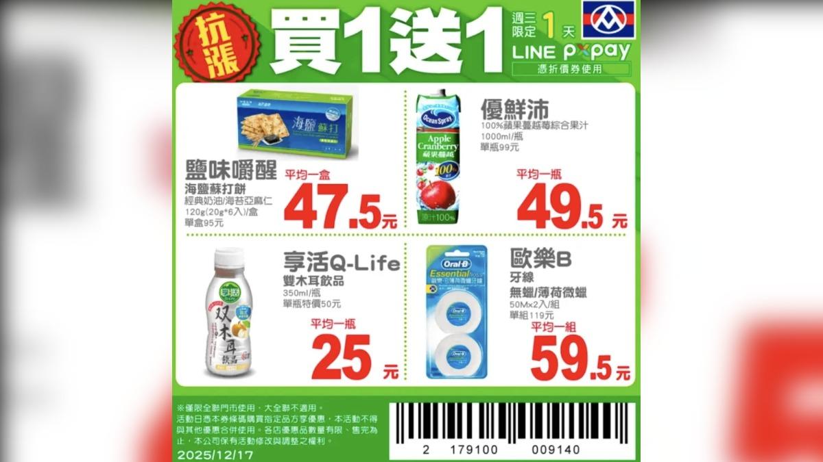 出示下圖條碼則可享有全聯LINE好有限定優惠。(圖/翻攝自全聯APP)