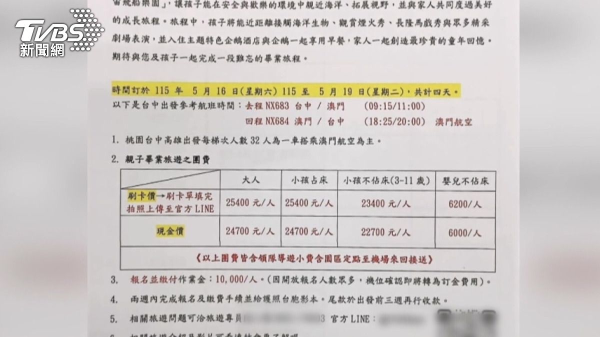 整體而言,家長意見呈現兩極化,有人將此視為親子旅遊的好機會,但也有人質疑費用過高。(圖/TVBS)