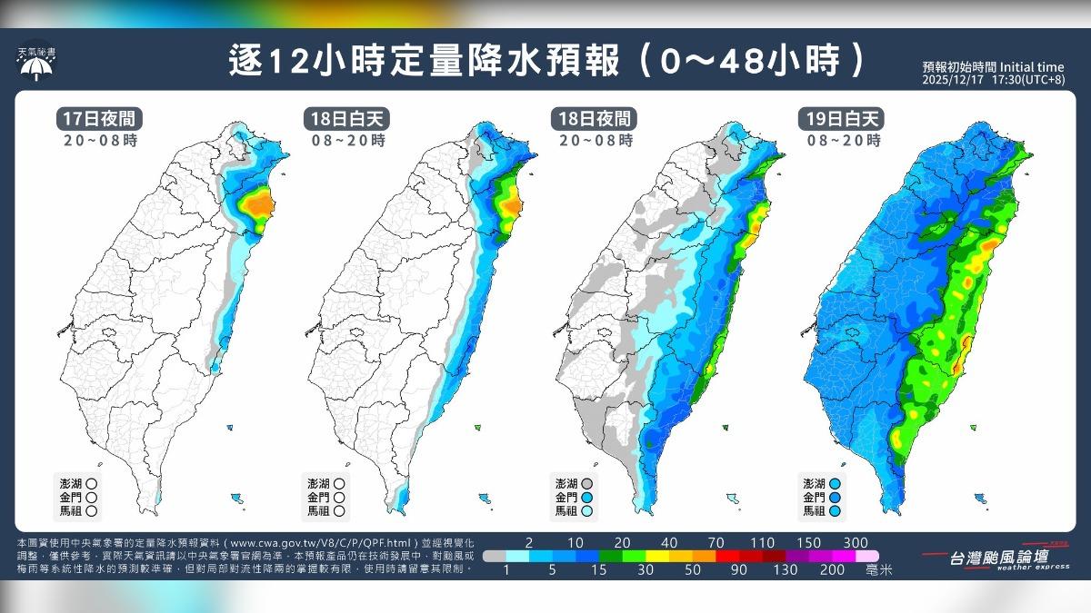 天氣/雨炸全台一片藍!連下兩天中南部也難逃 「雨最多」時間曝