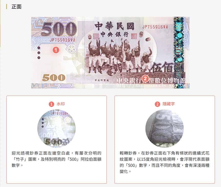 檢查浮水印及隱藏字辨認紙鈔真偽。(圖/事實查核中心)