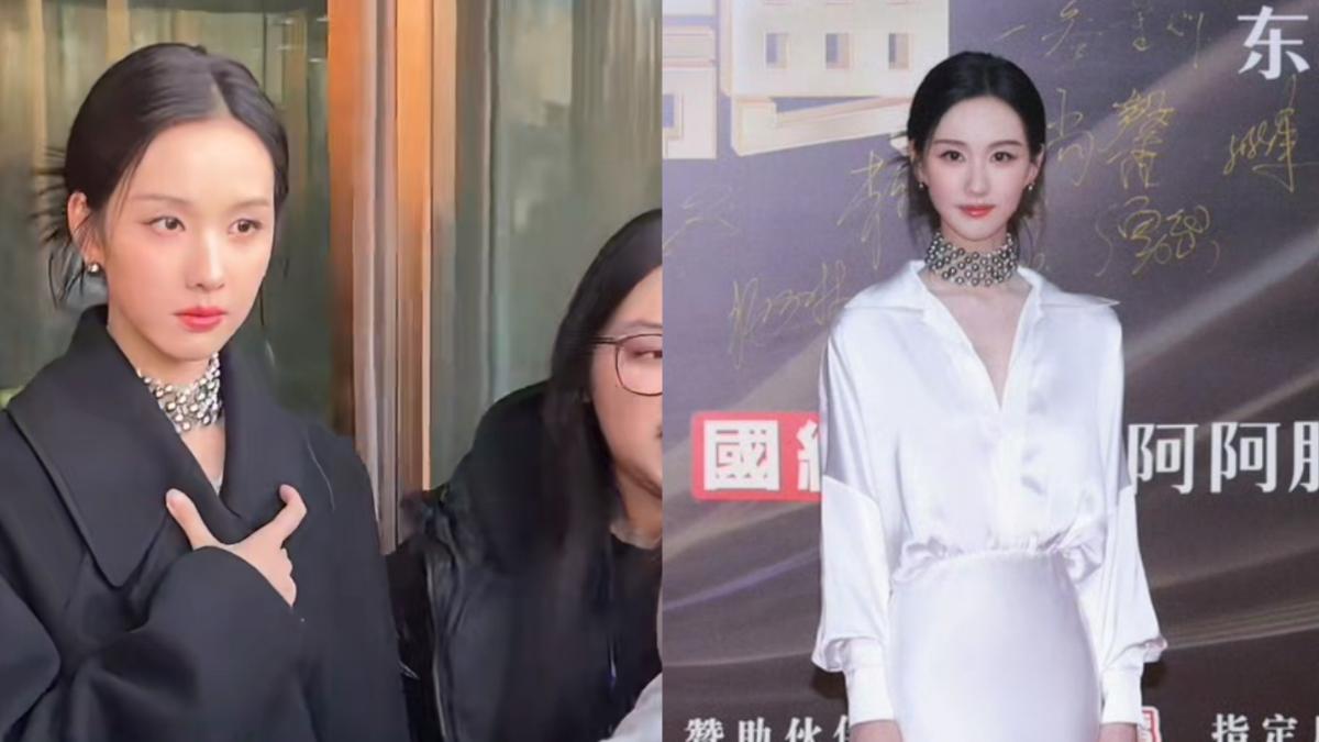 陳都靈直播露神秘手勢、身邊有人攙扶。(圖/翻攝自微博)