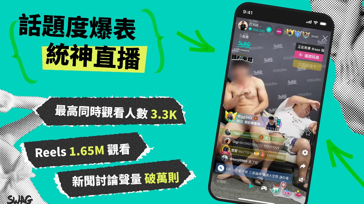 統神首場直播奪下2025年最強直播收視王。(圖/ SWAG 提供)