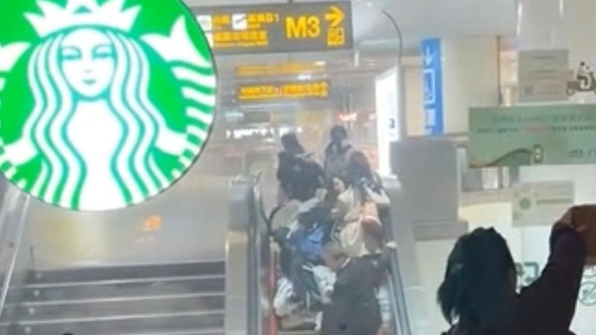 快訊/現場畫面曝!北車M8出口疑遭人丟煙霧彈 旅客尖叫蹲地急逃