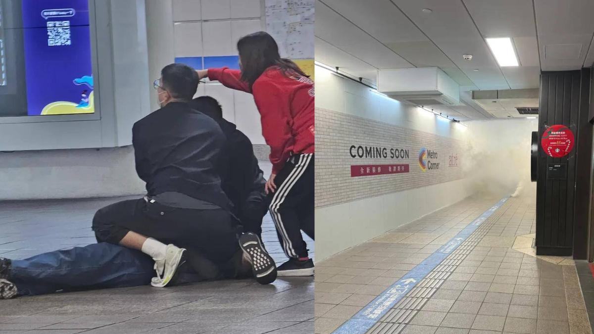 快訊/北捷M7煙霧彈攻擊!他疑為阻擋嫌犯 倒地命危送醫