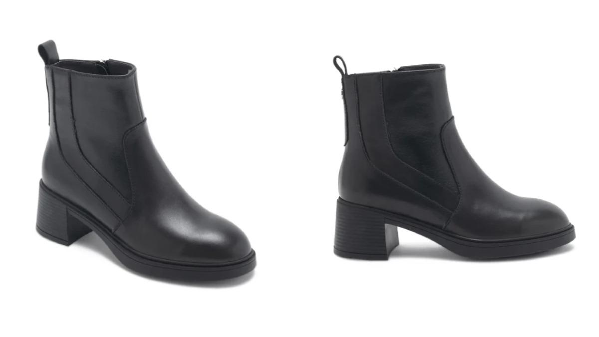STEVE MADDEN Twchelsey 簡約素面線條低跟短靴。(圖/STEVE MADDEN)