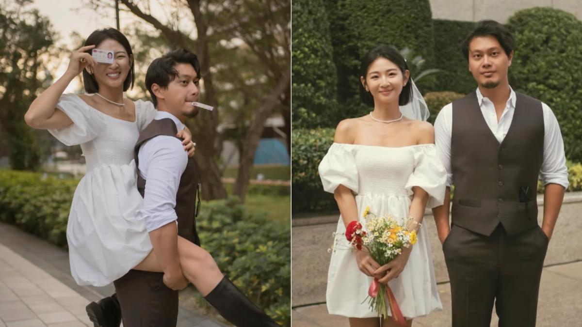 趙筱葳於去年2月宣布與交往4年的男友「煮男」再婚,於今年7月開心公開懷孕喜訊。(圖/翻攝自IG@weicutey)