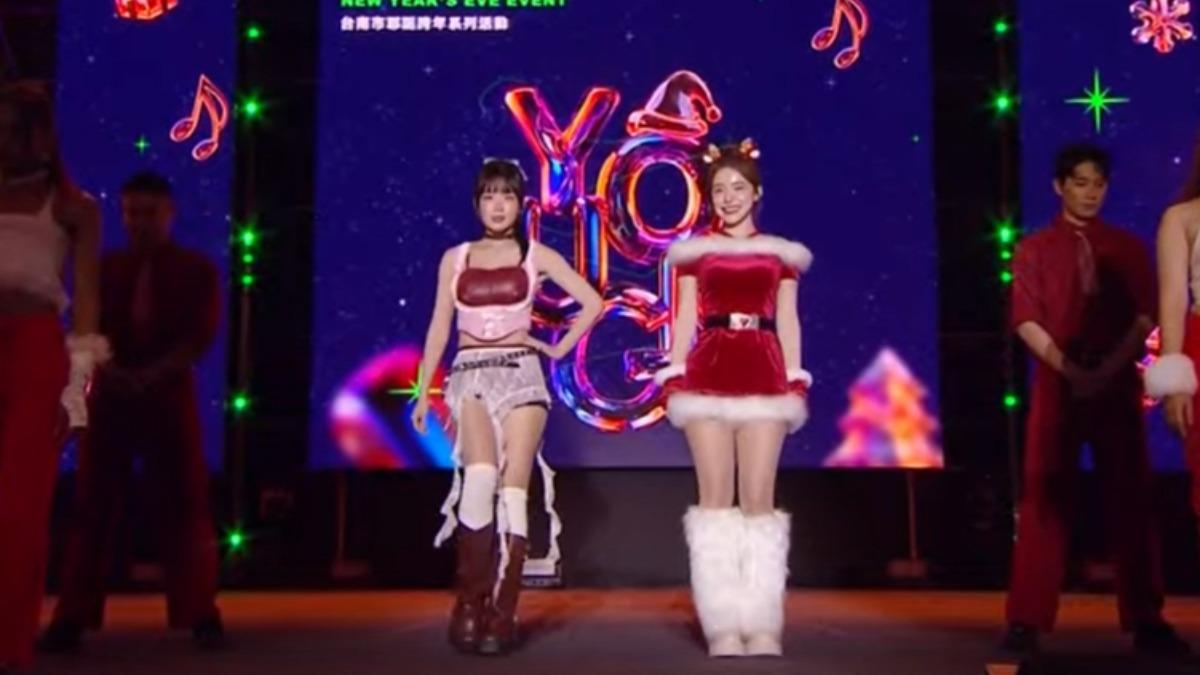 李多慧(右)和籃籃性感可愛。(圖/TVBS)