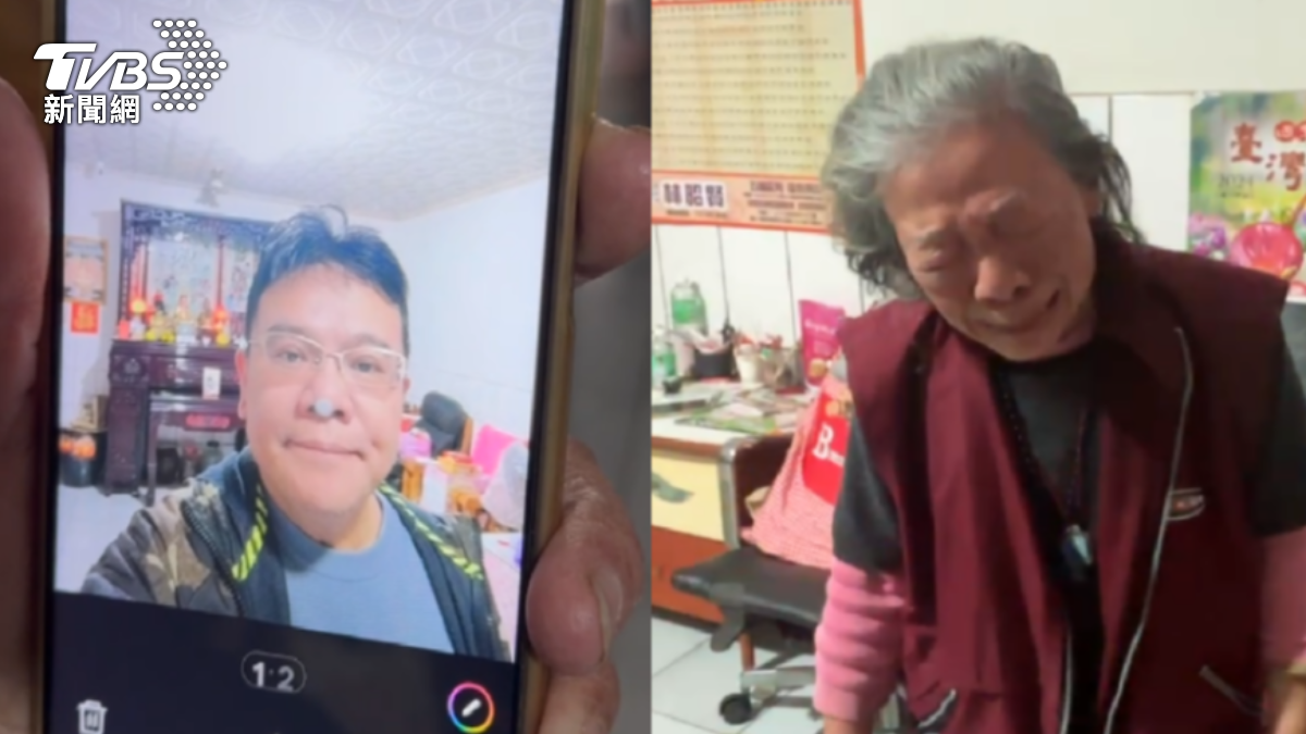 年邁的余母談及余家昶時，心痛流淚，表示很為他感到驕傲。（圖／余媽媽提供、TVBS）