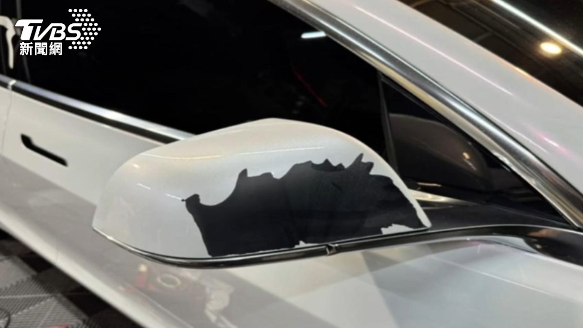 其他特斯拉車主後照鏡掉漆情況更嚴重。（圖／車主李先生提供）