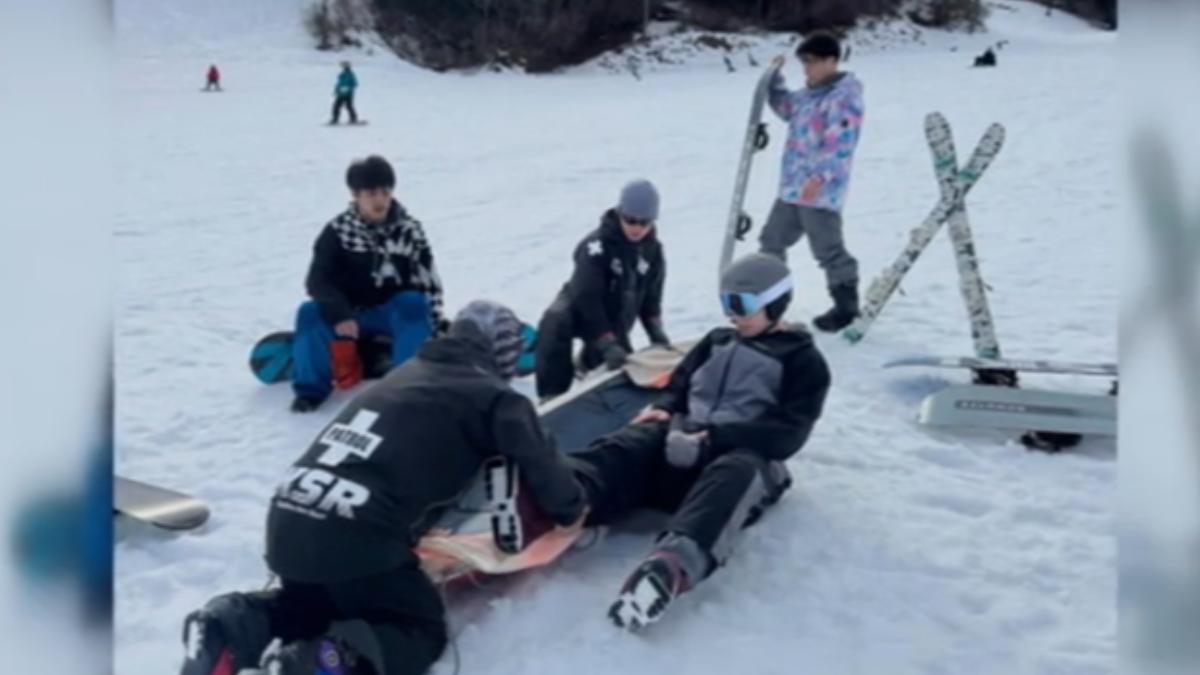 民眾赴日滑雪遭失控雪板撞傷。(圖/peterdart_s threads)
