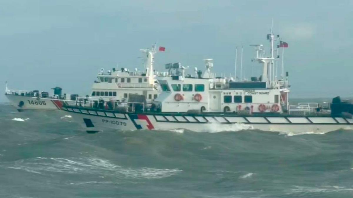 中國海警今天下午再度侵擾金門周邊海域。（圖／海巡署金馬澎分署提供）