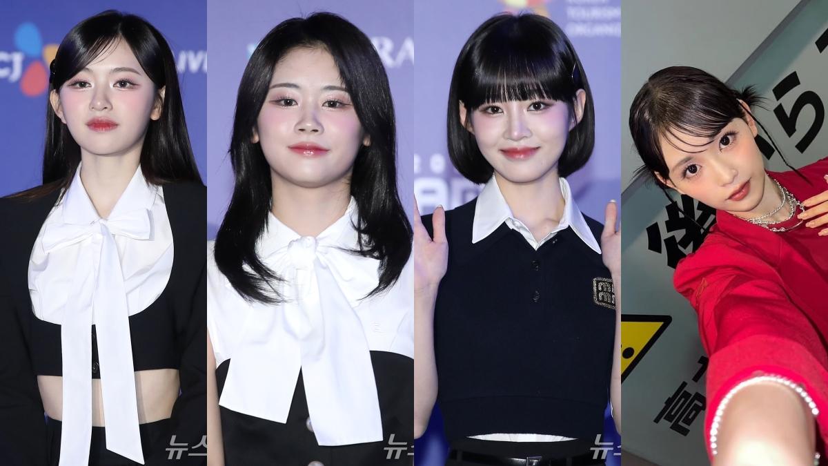 COCORO(左起)、KOKONA、SHIZUKU跟RAN都將退團。(圖/news1提供、翻攝自ME:I IG)