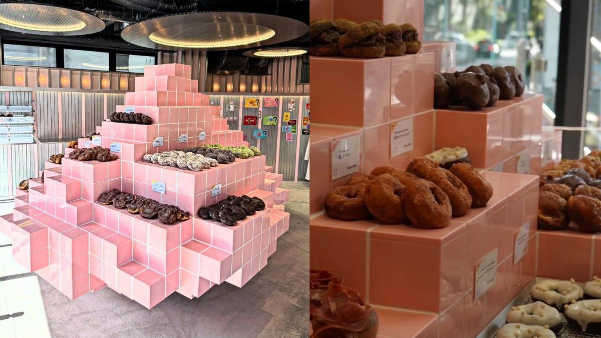 公關負責人指出,I’m donut?澀谷宮益坂分店是以「立方體組合」為概念。(圖/翻攝自i.m.donut IG)