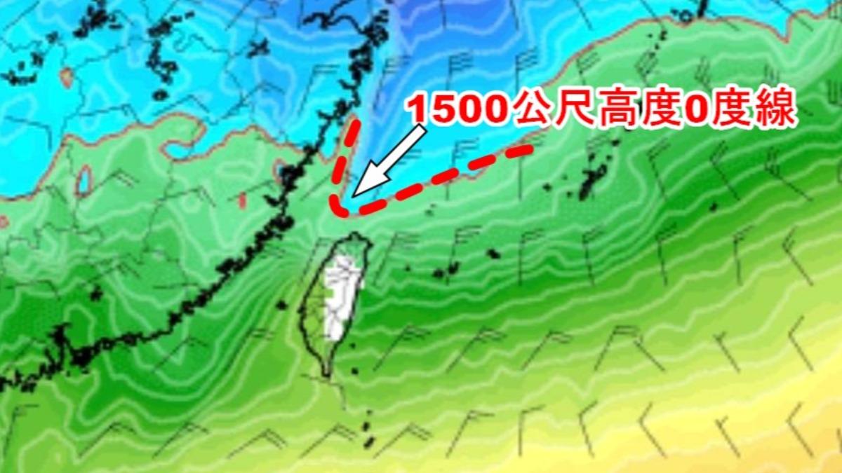 天氣／抖爆！「0度線」逼近台灣　入冬最強冷氣團這時發威
