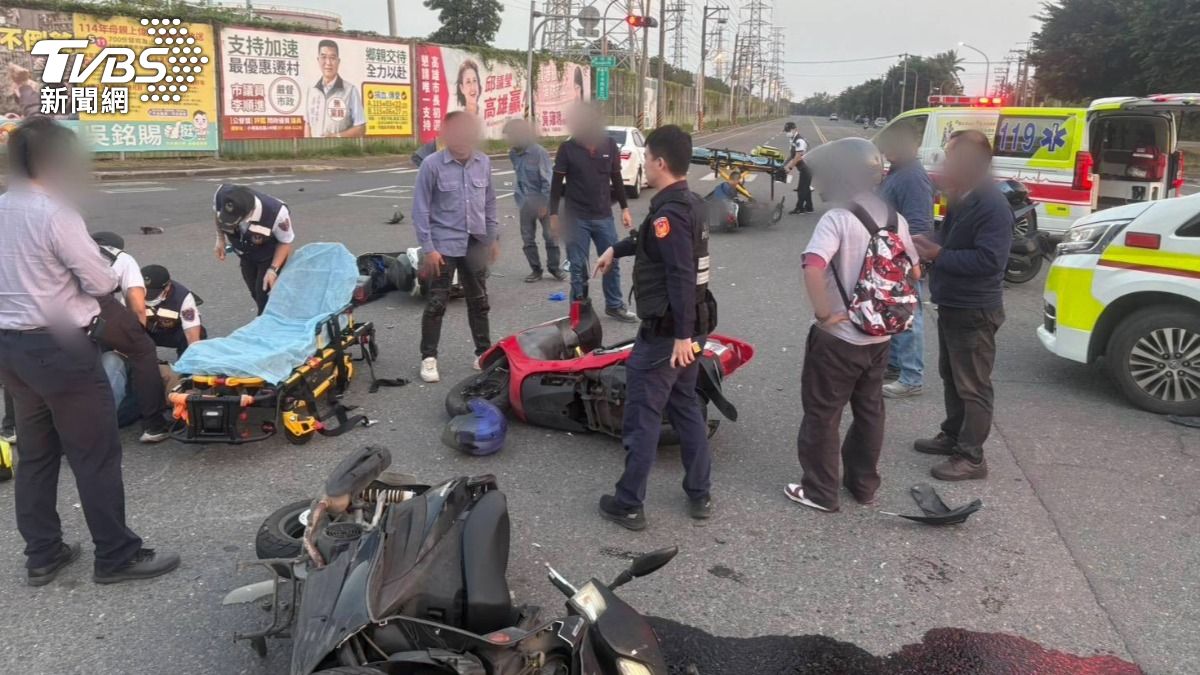 值得注意的是,沿海四路與中林路雖然道路筆直且路幅寬闊,但今年以來已發生12起車禍。(圖/TVBS)