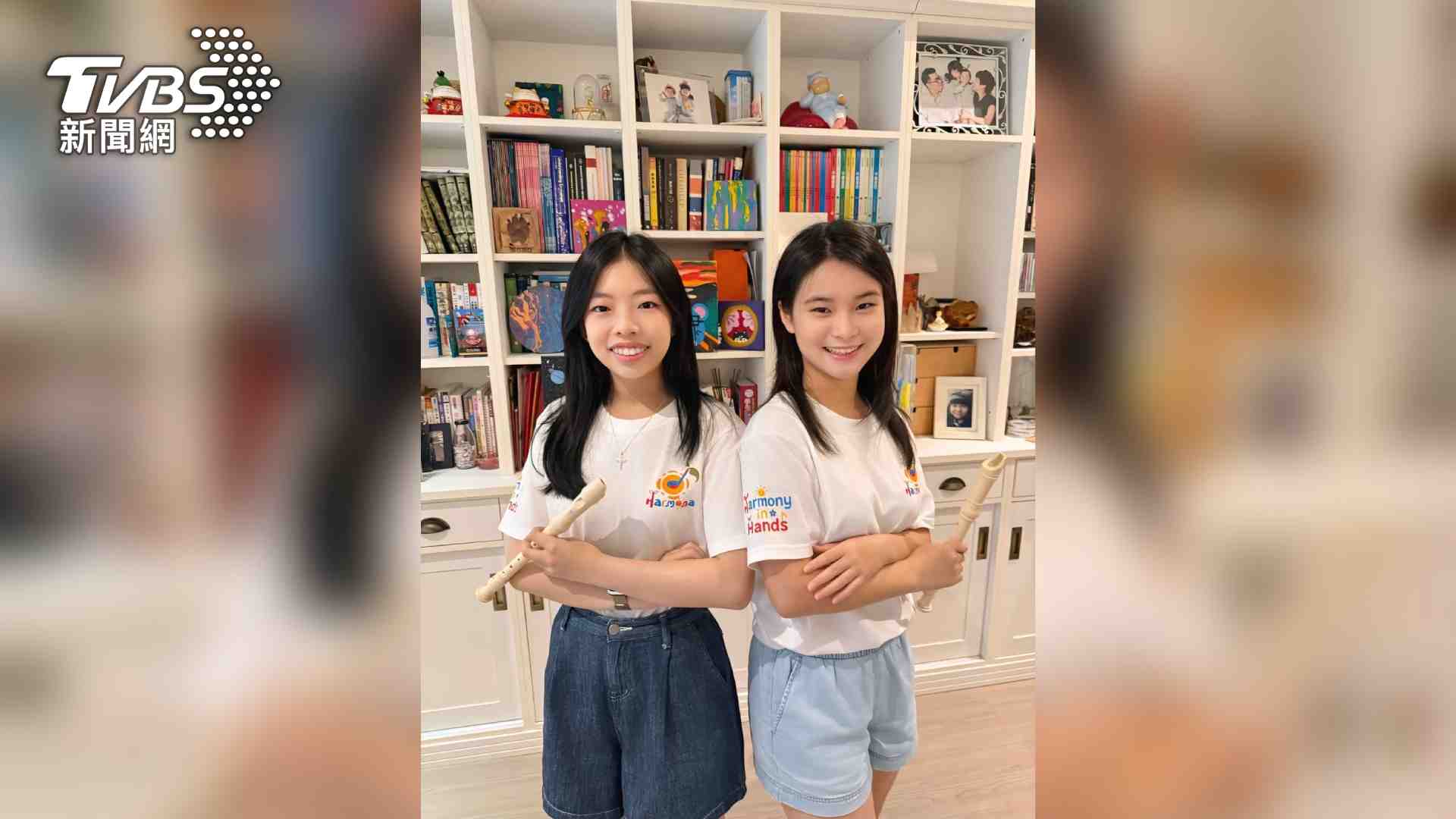 台灣高中生陳星瑜、許多珈把溫暖帶到越南，用音樂陪伴育幼院童。(圖/Harmona 響芽會提供)